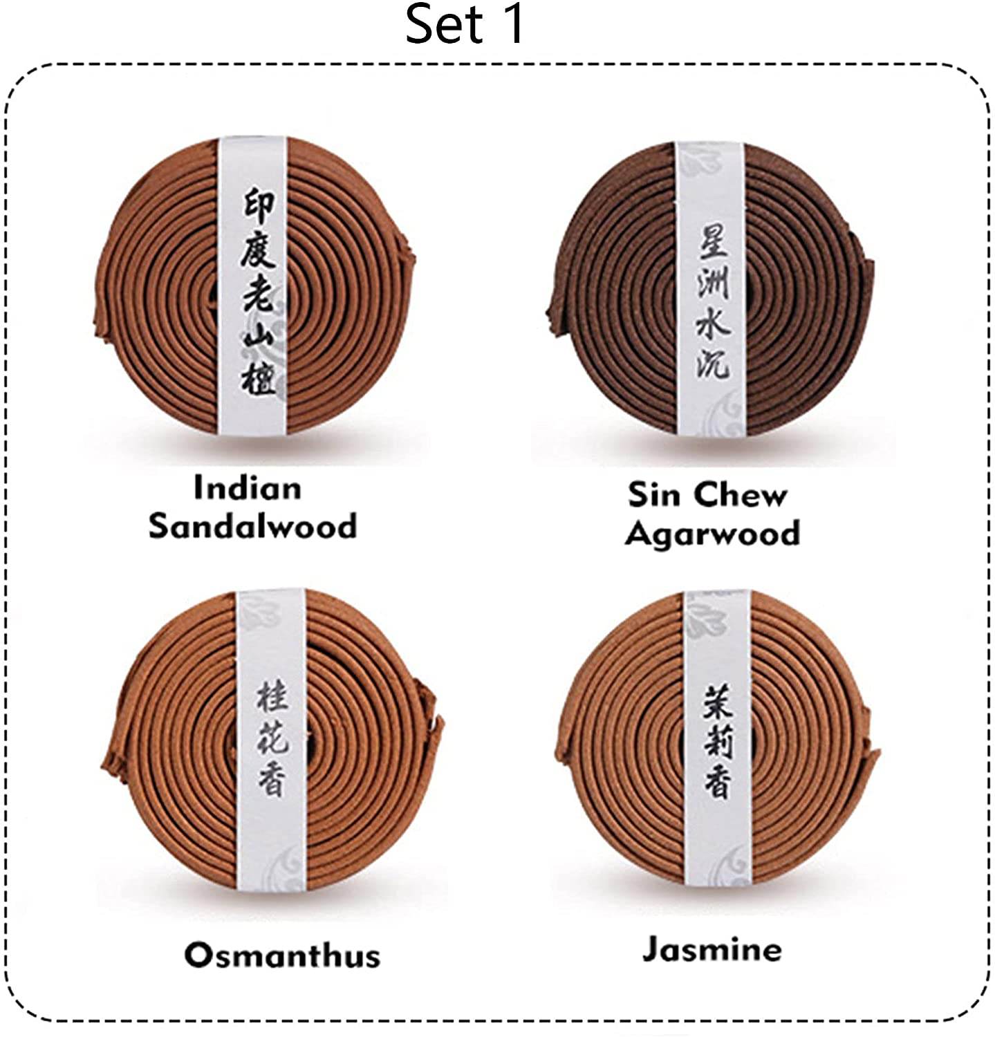 4 Packs of 160 Long Lasting Incense Coils,Gift Pack - Gandhanra-ART