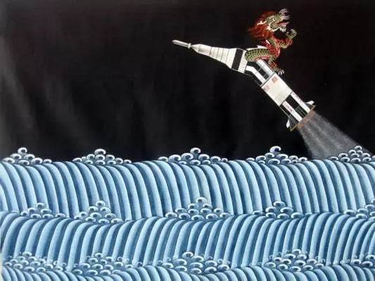 When rockets are painted on thangka—contemporary Bhutanese art.