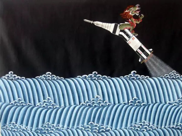 When rockets are painted on thangka—contemporary Bhutanese art.