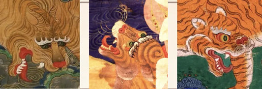 Tiger, snow leopard, cat and snow lion in Himalayan art - Gandhanra-ART