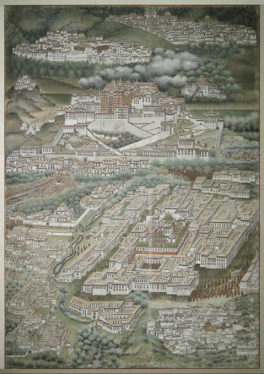 The ancient map of Lhasa in the World Museum - View of the Holy City