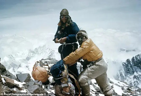 Tenzing Norgay, the first to summit Mount Everest, the child held above her head by the Mother of the Snow Mountains (I) - Gandhanra-ART