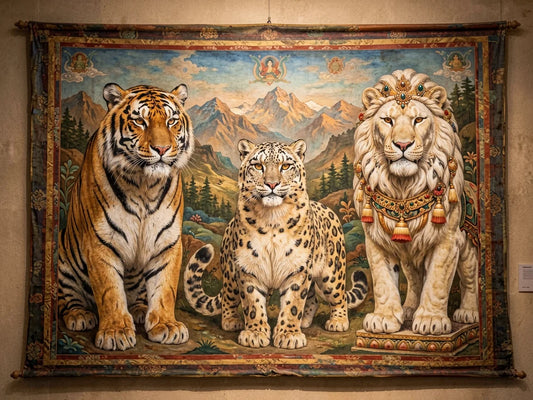 Fangs and Fur of the Divine: Tigers, Snow Lions and the Four Dignities — from gandhanra.art