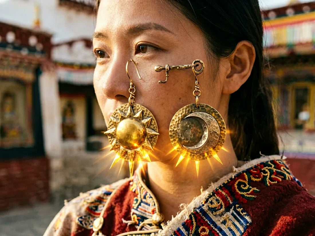 Sun and Moon Earrings: Wisdom and Compassion in Silver