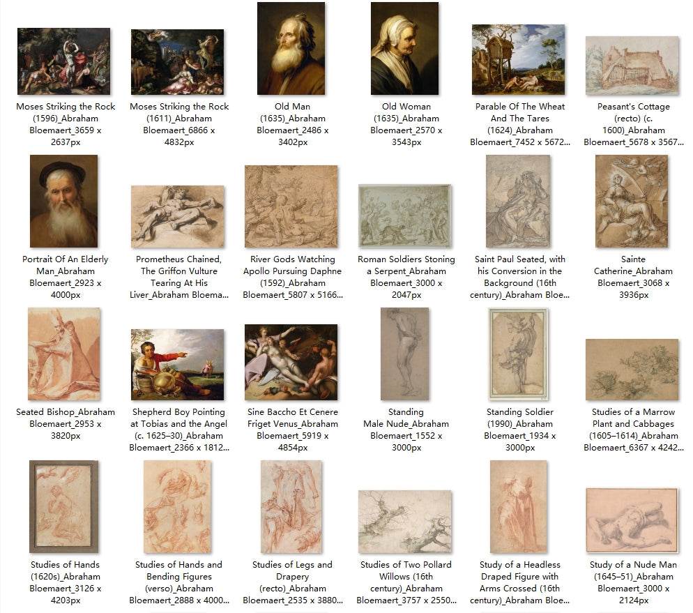 72 Painting Images by Abraham Bloemaert Dutch, 1564-1651 - Tibetan Buddhist thangka, detailed view