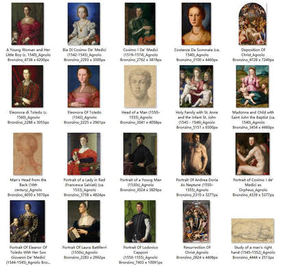 29 Painting Images by Agnolo Bronzino Italian, 1503-1572 - Tibetan Buddhist thangka, front view