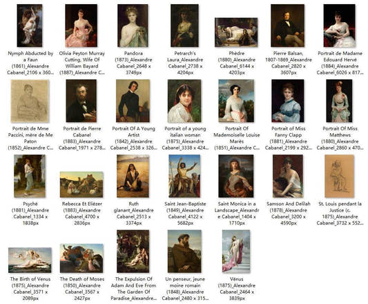 54 Painting Images by Alexandre Cabanel French, 1823-1889 - Tibetan Buddhist thangka, detailed view