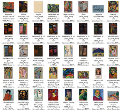 114 Painting Images by Alexej von Jawlensky Russian, 1864-1941 - Tibetan Buddhist thangka, detailed view