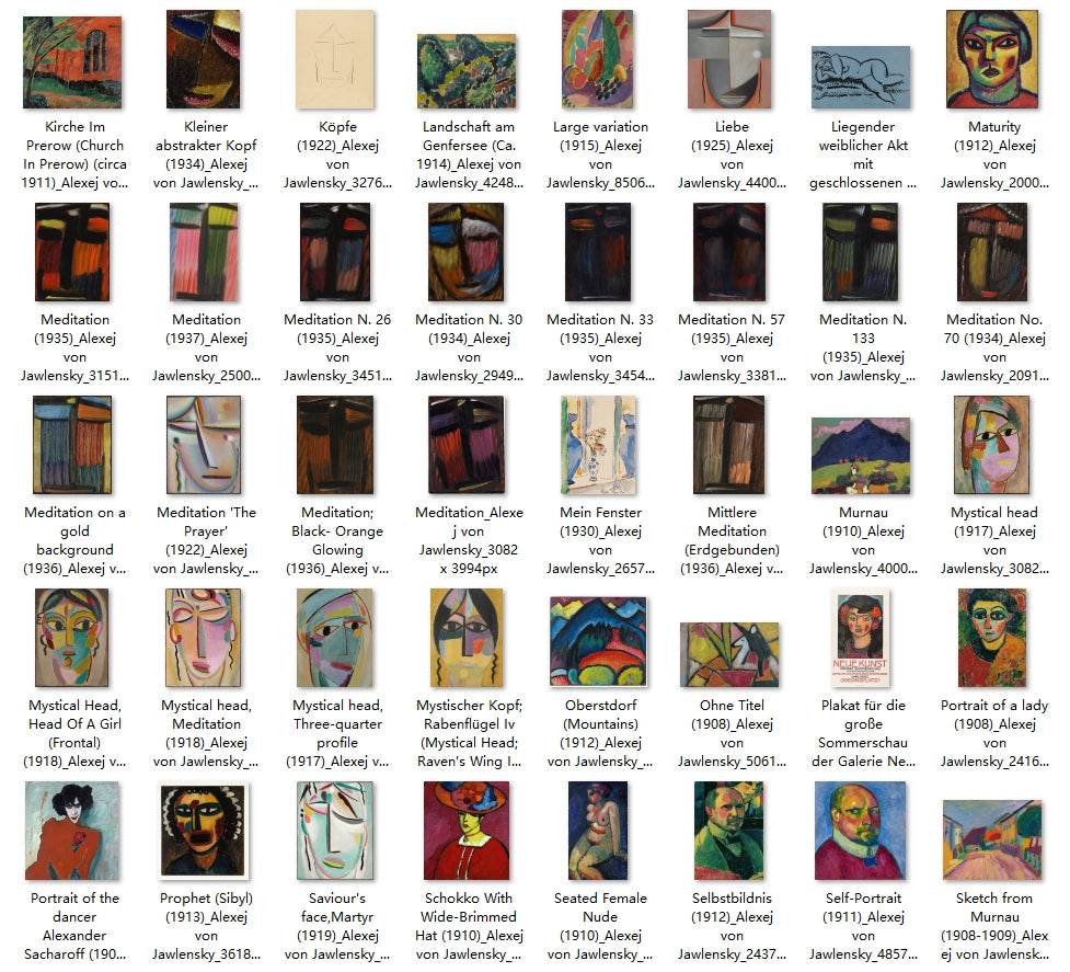 114 Painting Images by Alexej von Jawlensky Russian, 1864-1941 - Tibetan Buddhist thangka, detailed view