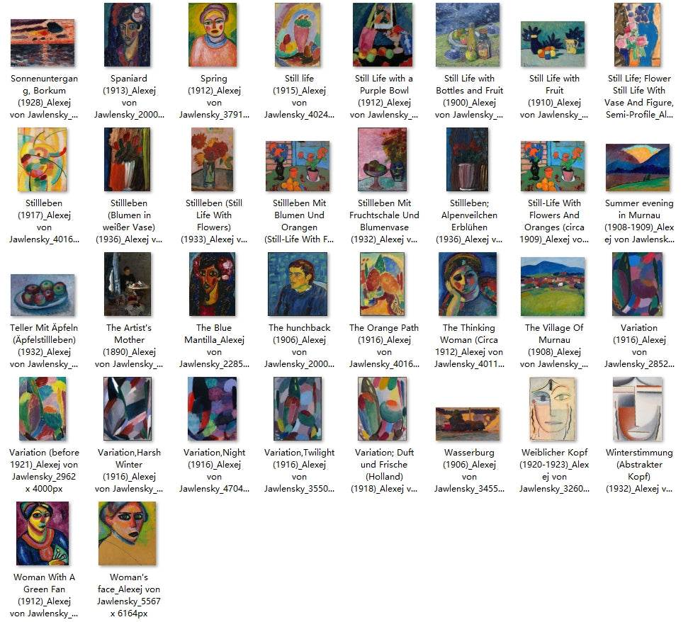 114 Painting Images by Alexej von Jawlensky Russian, 1864-1941 - Tibetan Buddhist thangka, close-up detail