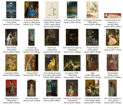 82 Painting Images by Alfred Stevens Belgian, 1817 - 1875 - Tibetan Buddhist thangka, front view