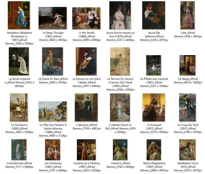 82 Painting Images by Alfred Stevens Belgian, 1817 - 1875 - Tibetan Buddhist thangka, detailed view