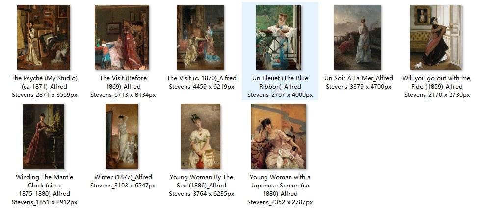 82 Painting Images by Alfred Stevens Belgian, 1817 - 1875 - Tibetan Buddhist thangka, view 4