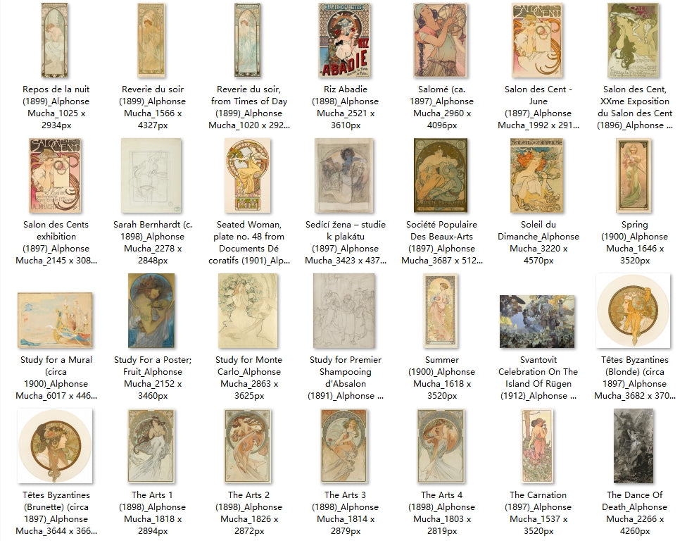 166 Painting Images by Alphonse Mucha (Czech, 1860-1939)