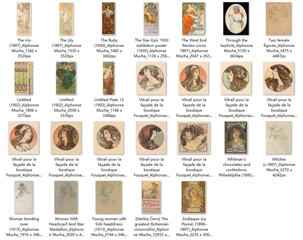 166 Painting Images by Alphonse Mucha (Czech, 1860-1939)