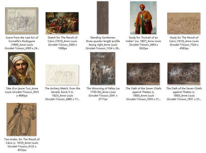 26 Painting Images by Anne Louis Girodet-Trioson French, 1767 - 1824 - Tibetan Buddhist thangka, detailed view