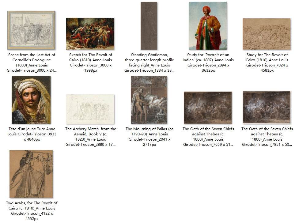 26 Painting Images by Anne Louis Girodet-Trioson French, 1767 - 1824 - Tibetan Buddhist thangka, detailed view