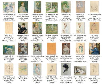 74 Painting Images by Berthe Morisot French, 1841-1895 - Tibetan Buddhist thangka, front view