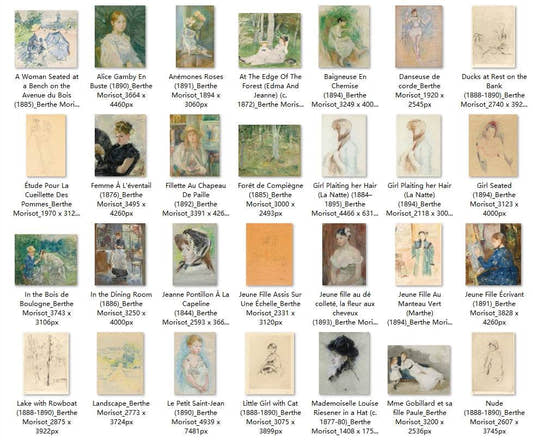 74 Painting Images by Berthe Morisot French, 1841-1895 - Tibetan Buddhist thangka, front view