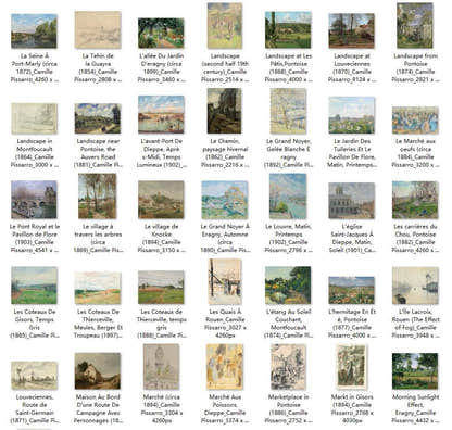213 Painting Images by Camille Pissarro French, 1830-1903 - Tibetan Buddhist thangka, close-up detail