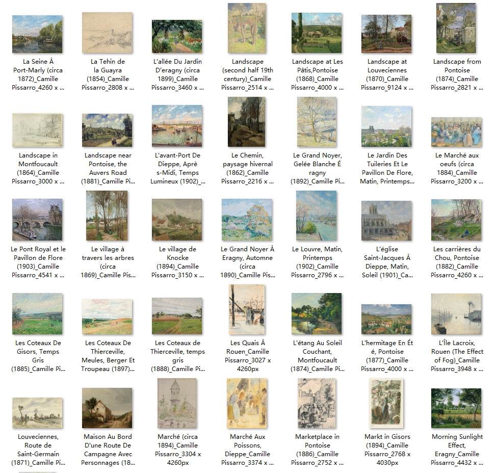213 Painting Images by Camille Pissarro French, 1830-1903 - Tibetan Buddhist thangka, close-up detail