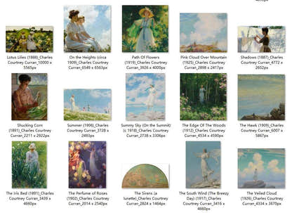 30 Painting Images by Charles Courtney Curran American, 1861-1942 - Tibetan Buddhist thangka, detailed view