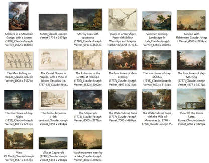 45 Painting Images by Claude-Joseph Vernet French, 1714-1789 - Tibetan Buddhist thangka, detailed view