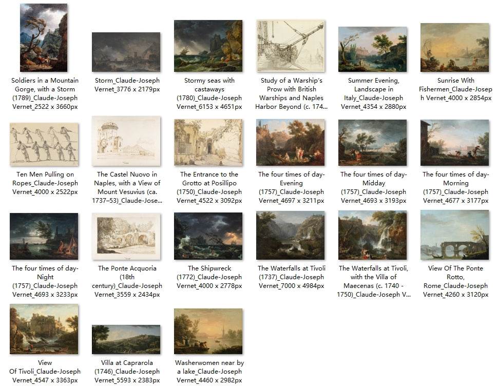 45 Painting Images by Claude-Joseph Vernet French, 1714-1789 - Tibetan Buddhist thangka, detailed view