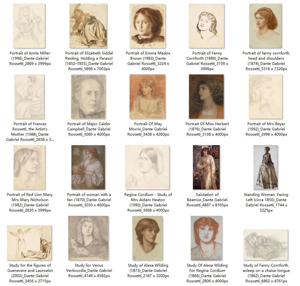 49 Painting Images by Dante Gabriel Rossetti English, 1828 - 1882 - Tibetan Buddhist thangka, detailed view