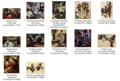 32 Painting Images by Dean Cornwell American, 1892-1960 - Tibetan Buddhist thangka, detailed view