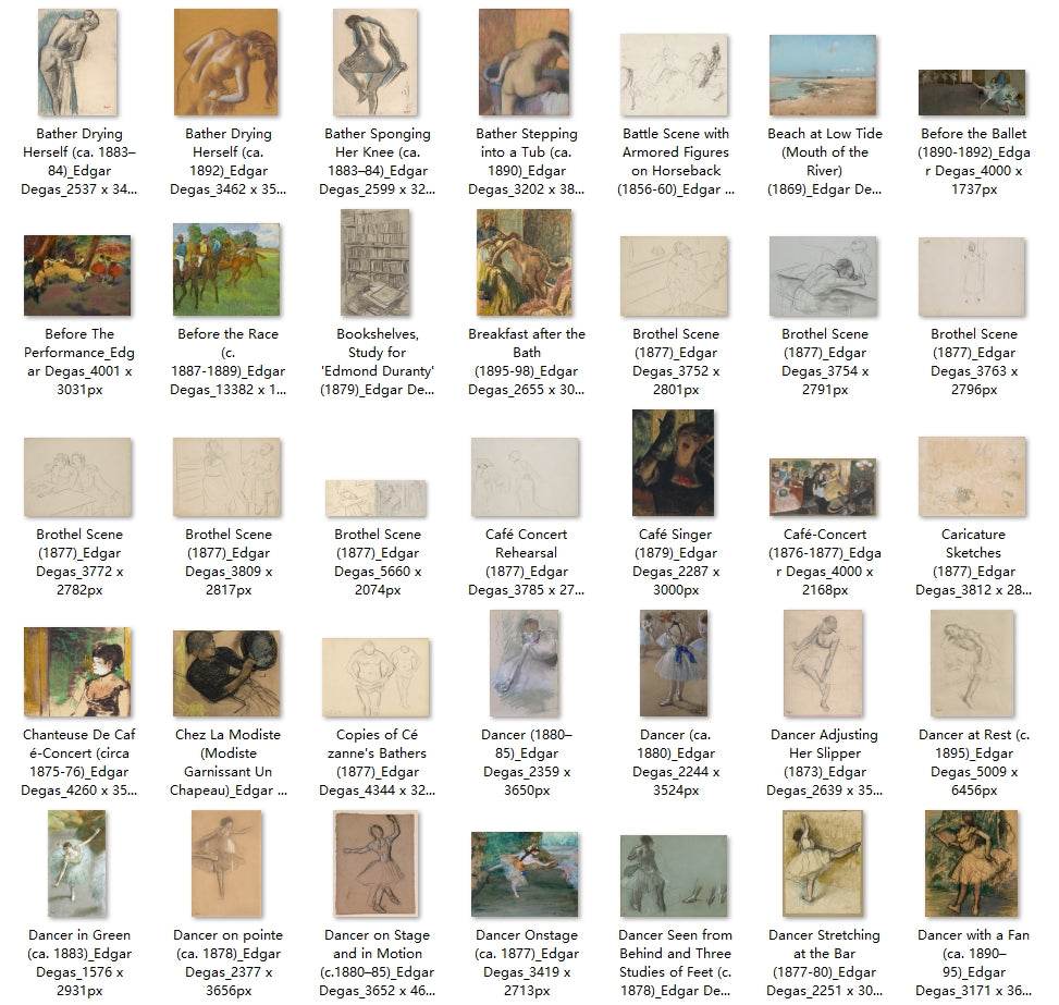 356 Painting Images by Edgar Degas French, 1834-1917 - Tibetan Buddhist thangka, detailed view