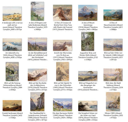 51 Painting Images by Edward Theodore Compton German, 1849-1921 - Tibetan Buddhist thangka, front view