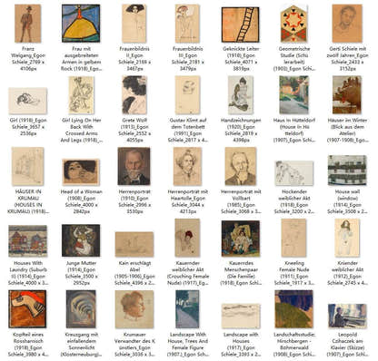 199 Painting Images by Egon Schiele Austrian, 1890-1918 - Tibetan Buddhist thangka, detailed view