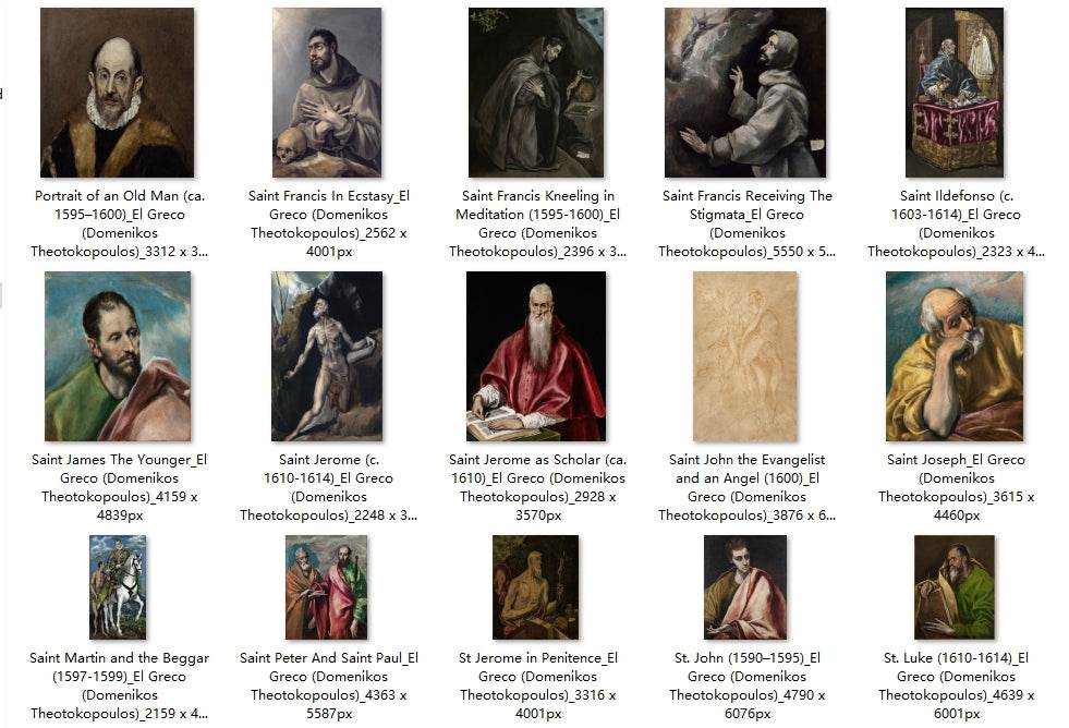 45 Painting Images by El Greco Domenikos Theotokopoulos Greek, 1540-1614 - Tibetan Buddhist thangka, detailed view