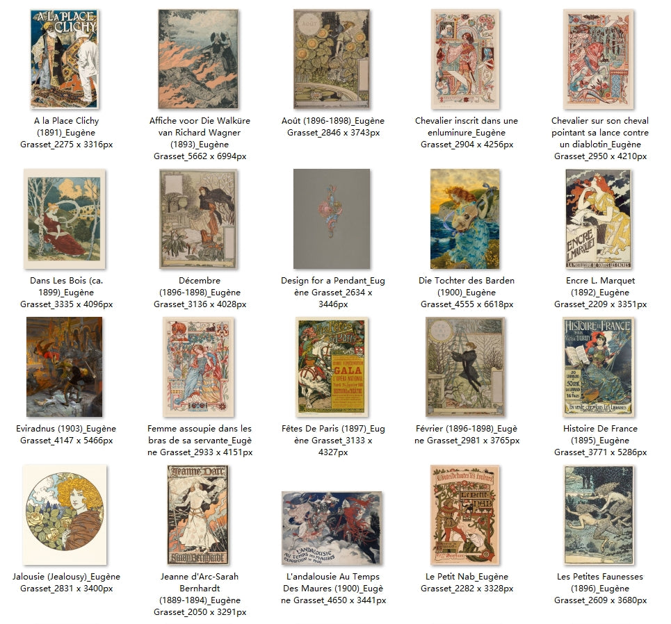 36 Painting Images by Eugène Grasset (French, 1841-1917)