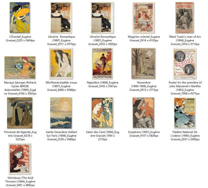 36 Painting Images by Eugène Grasset French, 1841-1917 - Tibetan Buddhist thangka, detailed view