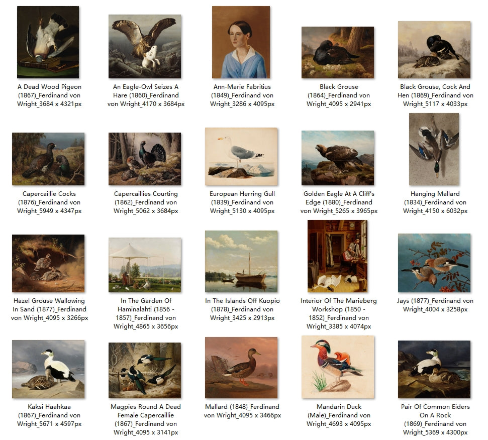 33 Painting Images by Ferdinand von Wright (Finnish, 1822- 1906)