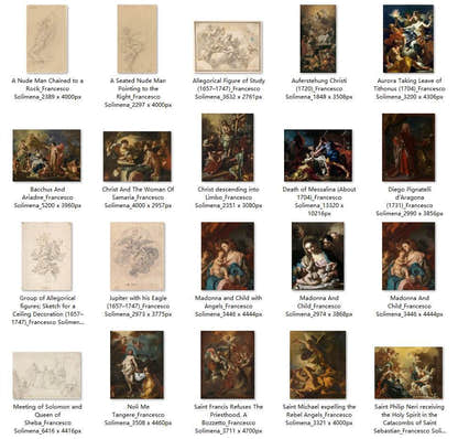 34 Painting Images by Francesco Solimena Italian, 1657-1747 - Tibetan Buddhist thangka, front view