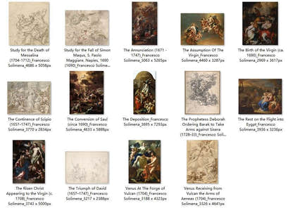 34 Painting Images by Francesco Solimena Italian, 1657-1747 - Tibetan Buddhist thangka, detailed view