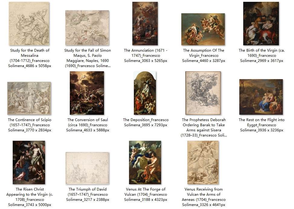 34 Painting Images by Francesco Solimena Italian, 1657-1747 - Tibetan Buddhist thangka, detailed view