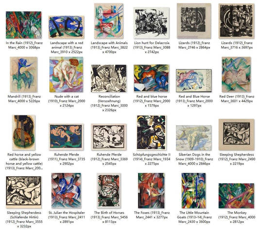 68 Painting Images by Franz Marc German, 1880-1916 - Tibetan Buddhist thangka, detailed view