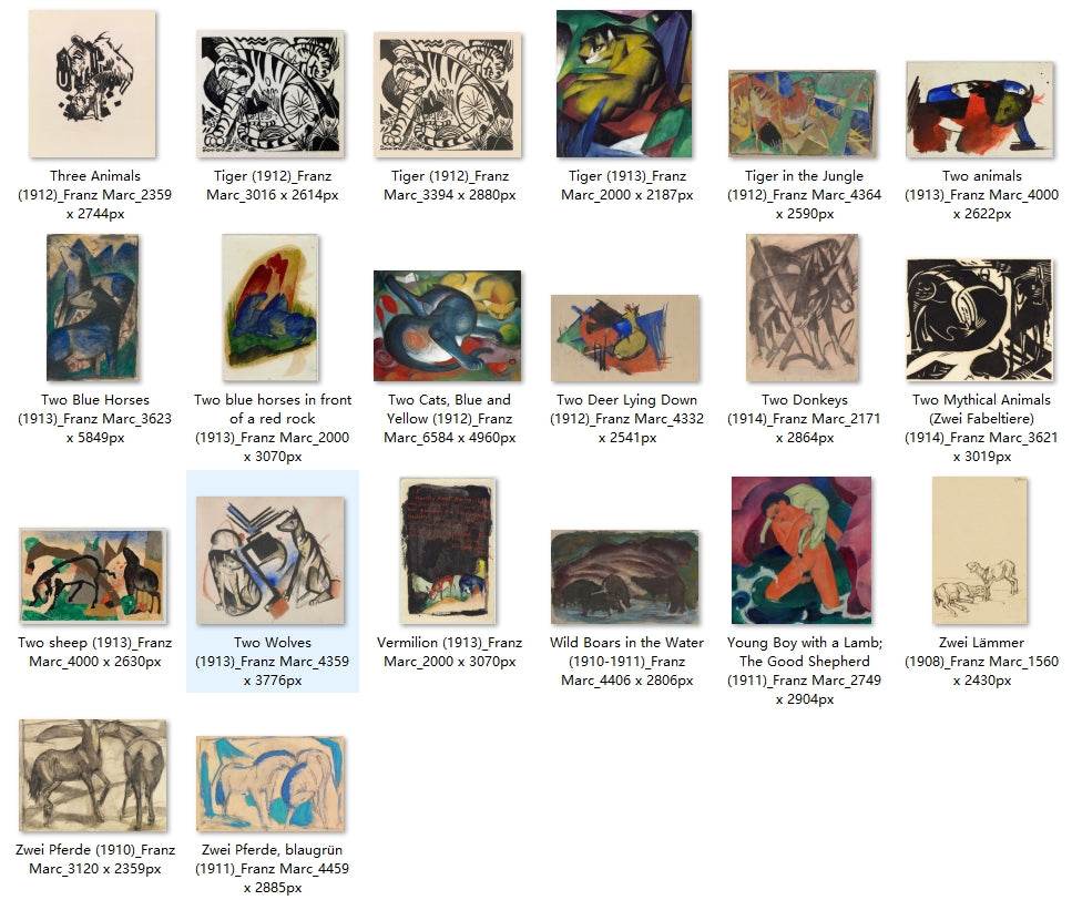 68 Painting Images by Franz Marc German, 1880-1916 - Tibetan Buddhist thangka, close-up detail