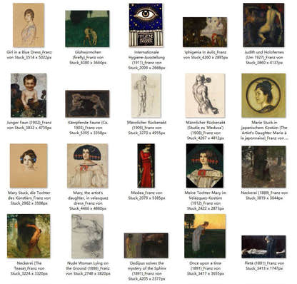 58 Painting Images by Franz von Stuck German, 1863-1928 - Tibetan Buddhist thangka, detailed view