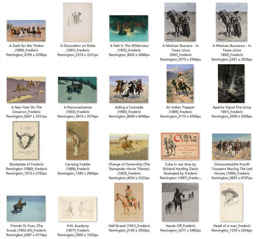 50 Painting Images by Frederic Remington American, 1861 - 1909 - Tibetan Buddhist thangka, front view