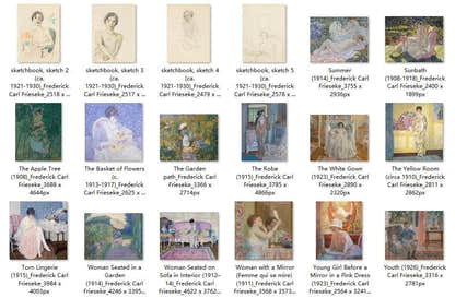 42 Painting Images by Frederick Carl Frieseke American, 1874-1939 - Tibetan Buddhist thangka, detailed view