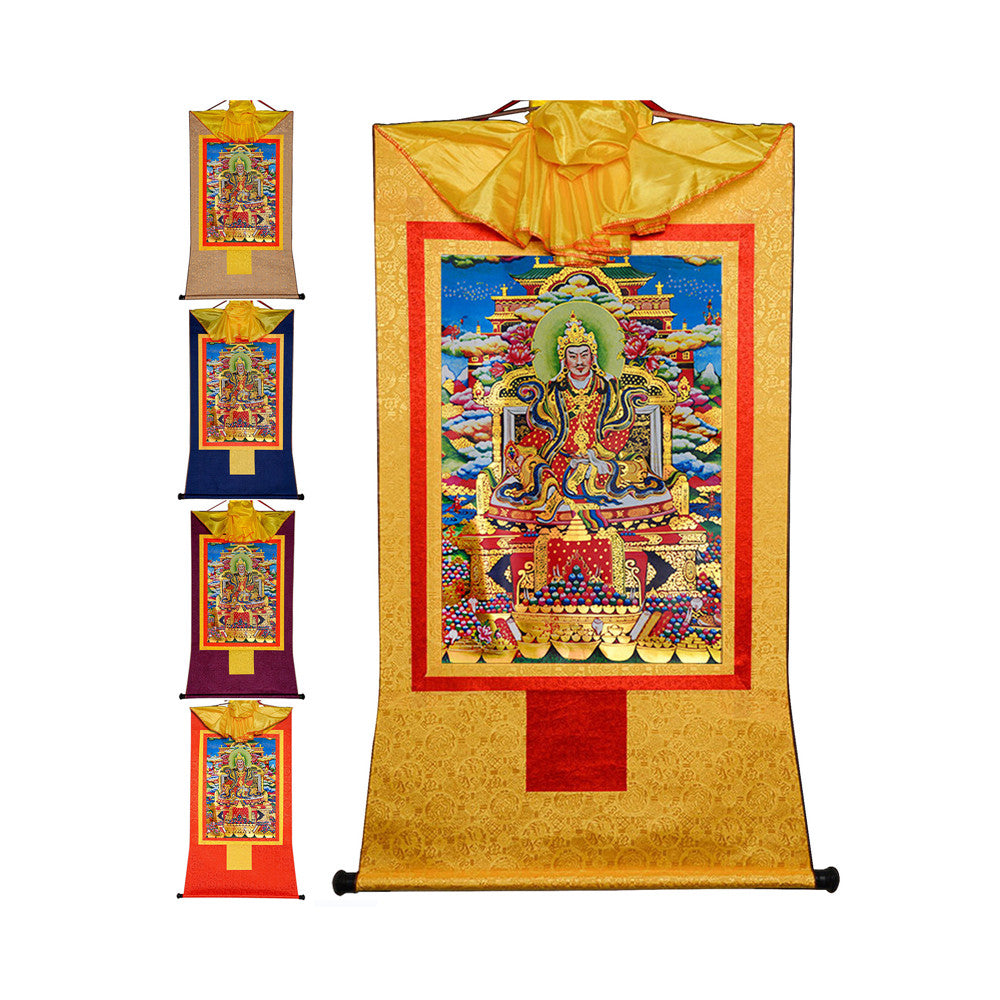 Gandhanra Bronzing Printed Tibetan Thangka Art - King Gesar Thangka, Hand Framed Tibetan Buddhist Thangka Wall Hanging