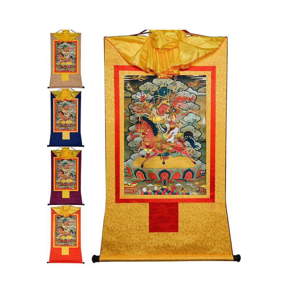King Gesar གེ་སར - Tibetan thangka painting, front view
