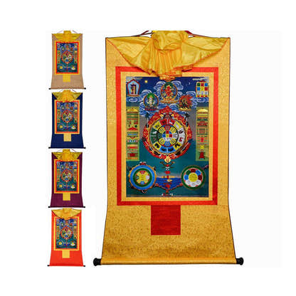 SIPAHO - Melong Mirror - Tibetan Calendar - Tibetan thangka painting, front view