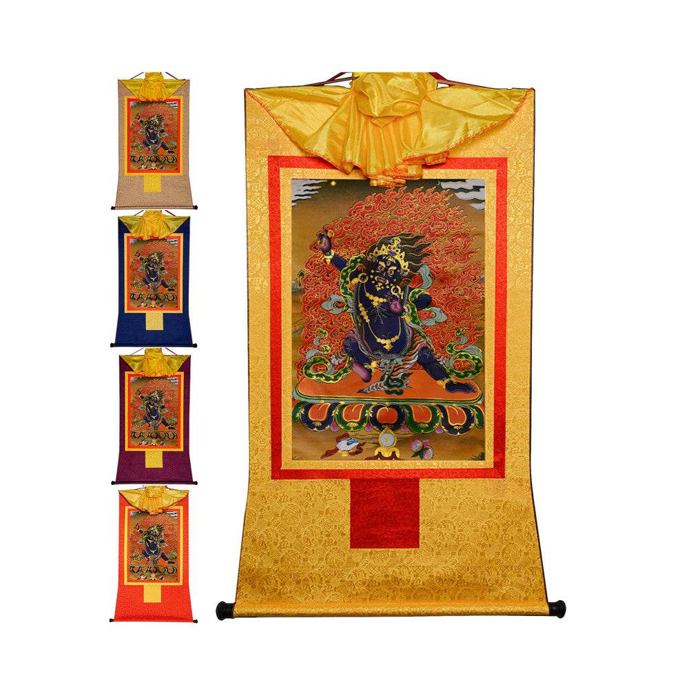 Vajrapani - Tibetan thangka painting, front view