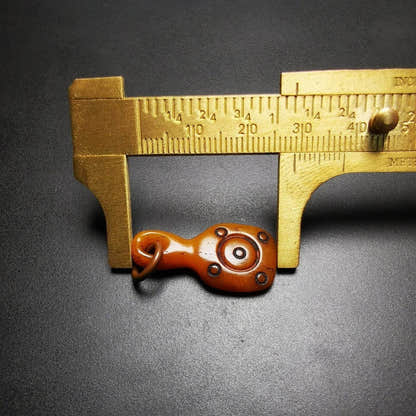 Yak Bone Amulet, Bell Shape Bead Counter Click Pendant - Tibetan Buddhist amulet, view 9